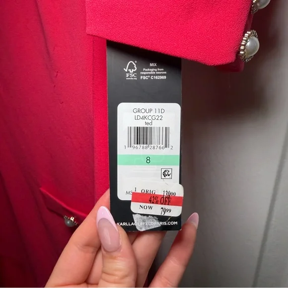 Karl Lagerfeld Vibrant Pink Mini Dress - Picture 4 of 9